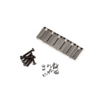 Fender Parts Amercian Series Guitar Bridge Sections (6 Saddles) (Satin) Satin Chrome 0990840000