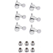 Fender Parts Staggered Locking Tuners with Vintage-Style Buttons  Polished Chrome 0990818500