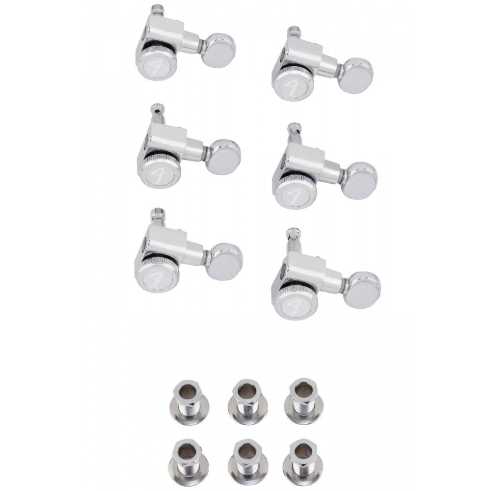 Fender Parts Staggered Locking Tuners with Vintage-Style Buttons  Polished Chrome 0990818500
