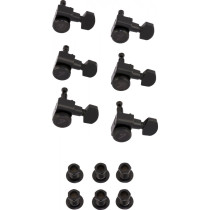 Fender Parts Locking Stratocaster/Telecaster Staggered Tuning Machines (6)  Black 0990818400