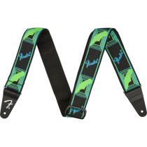 Tracolla Fender Neon Monogrammed Strap, Green/Blue 0990681303