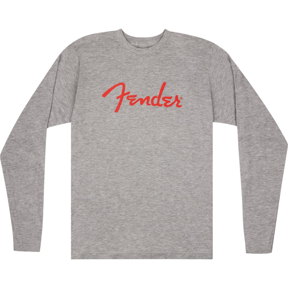 T-Shirt Fender Spaghetti Logo L/S  Heather Gray, XL 9192522606