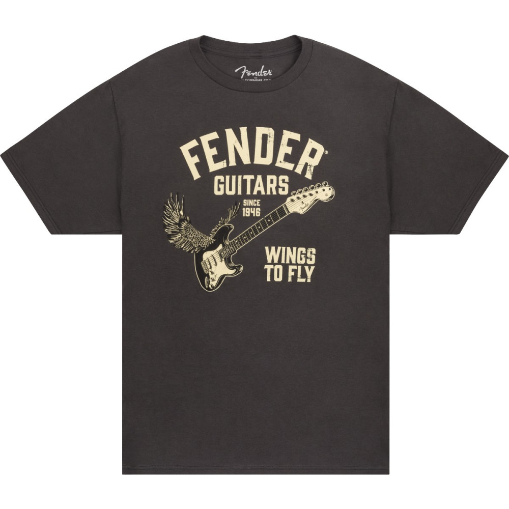 T-Shirt Fender Wings To Fly  Vintage Black, L 9192828506