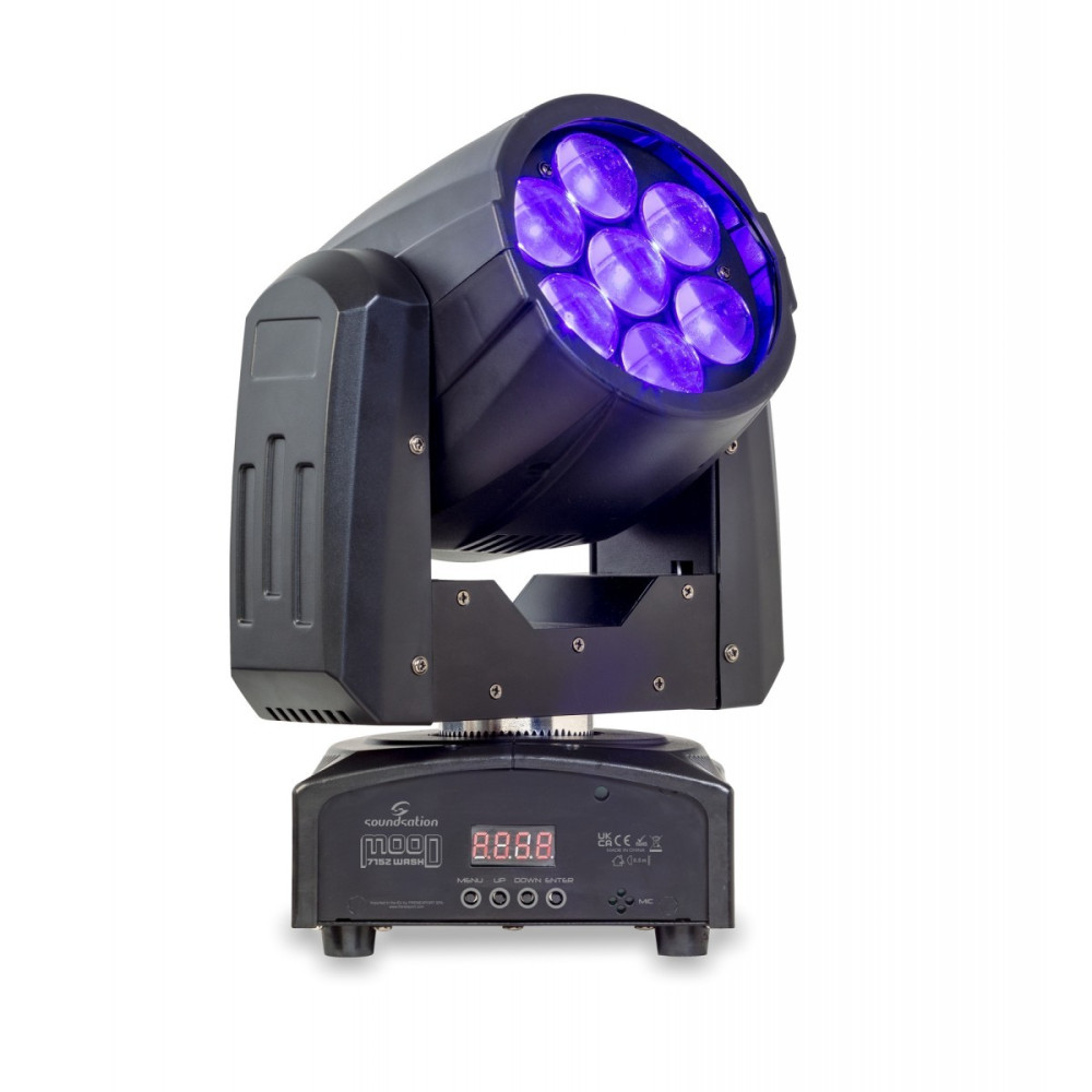 TESTA MOBILE LED WASH CON ZOOM SOUNDSATION MOOD 715Z WASH 7 X 15 W
