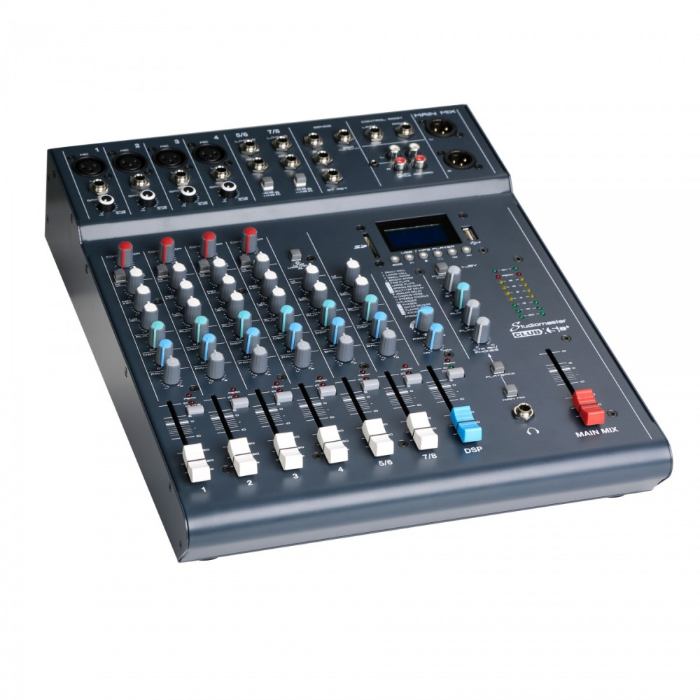 MIXER 8CH STUDIOMASTER CLUB XS8+ CON LETTORE, BT & FX