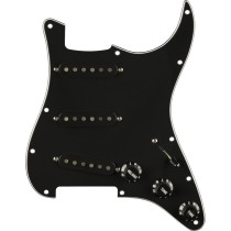 Fender Pre-Wired Strat Pickguard, Pure Vintage '59 w/RWRP Midde, Black 11 Hole PG 0992236506