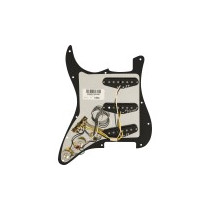 Fender Pre-Wired Strat Pickguard, Pure Vintage '59 w/RWRP Midde, Black 11 Hole PG 0992236506