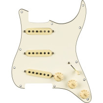 Fender Pre-Wired Strat Pickguard, Pure Vintage '59 w/RWRP Midde, Parchment 11 Hole PG 0992236509