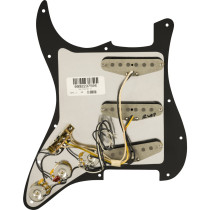 Fender Pre-Wired Strat Pickguard, Pure Vintage '65 w/RWRP Midde, Black 11 Hole PG 0992237506