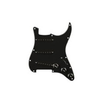 Fender Pre-Wired Strat Pickguard, Pure Vintage '65 w/RWRP Midde, Black 11 Hole PG 0992237506