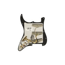 Fender Pre-Wired Strat Pickguard, Pure Vintage '65 w/RWRP Midde, Black 11 Hole PG 0992237506