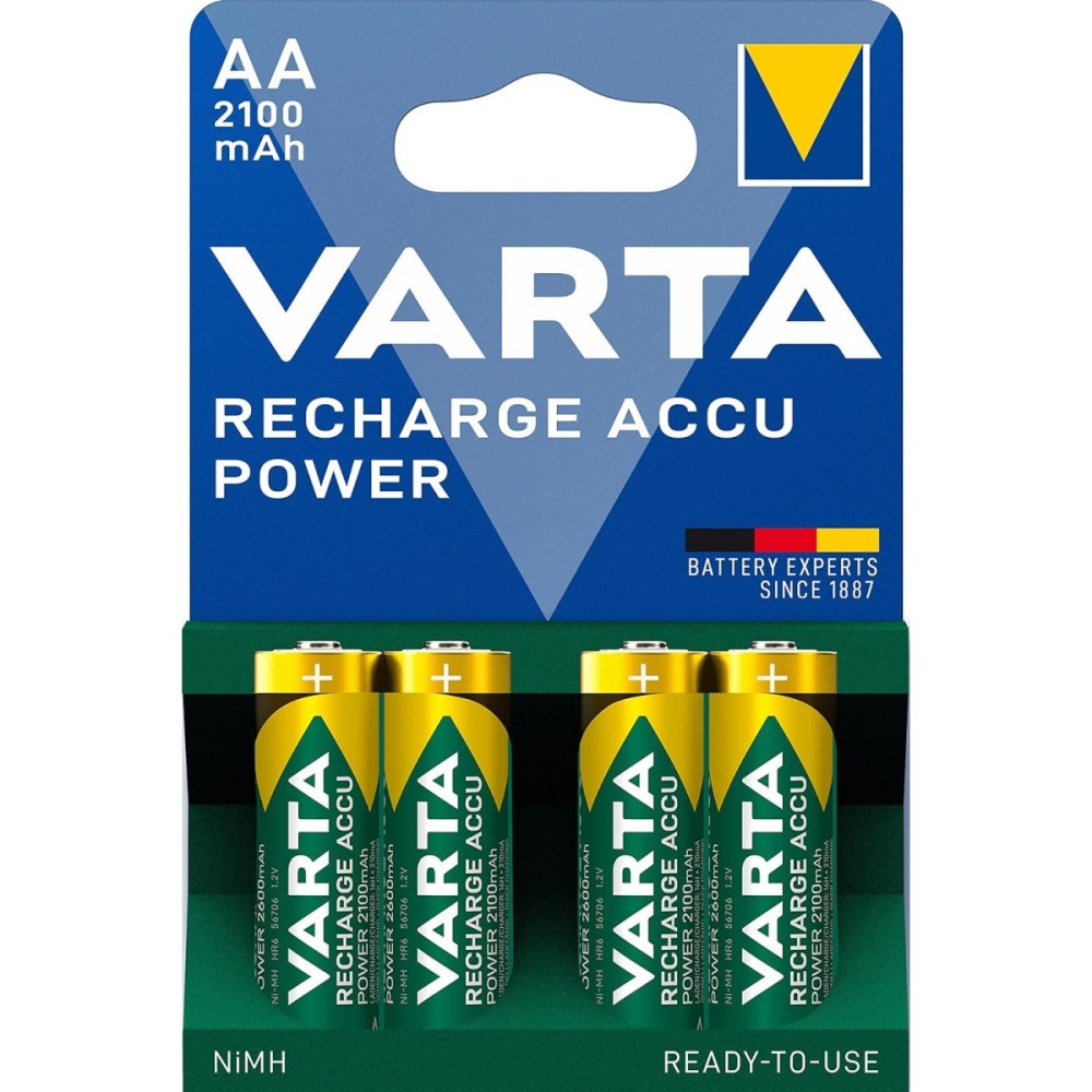 BATTERIA RICARIC VARTA ACCU RECYC AA STILO 2100 mAh BLISTER 4 PZ