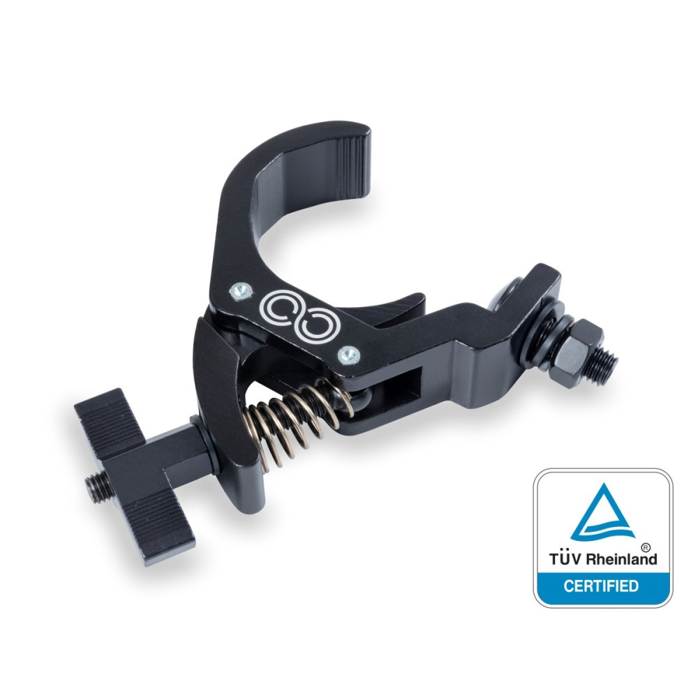 MORSETTO CENTOLIGHT CLCR- 6080B IN ALLUMINIO NERO SGANCIO RAPIDO DA 38 - 60 MM 80 KG