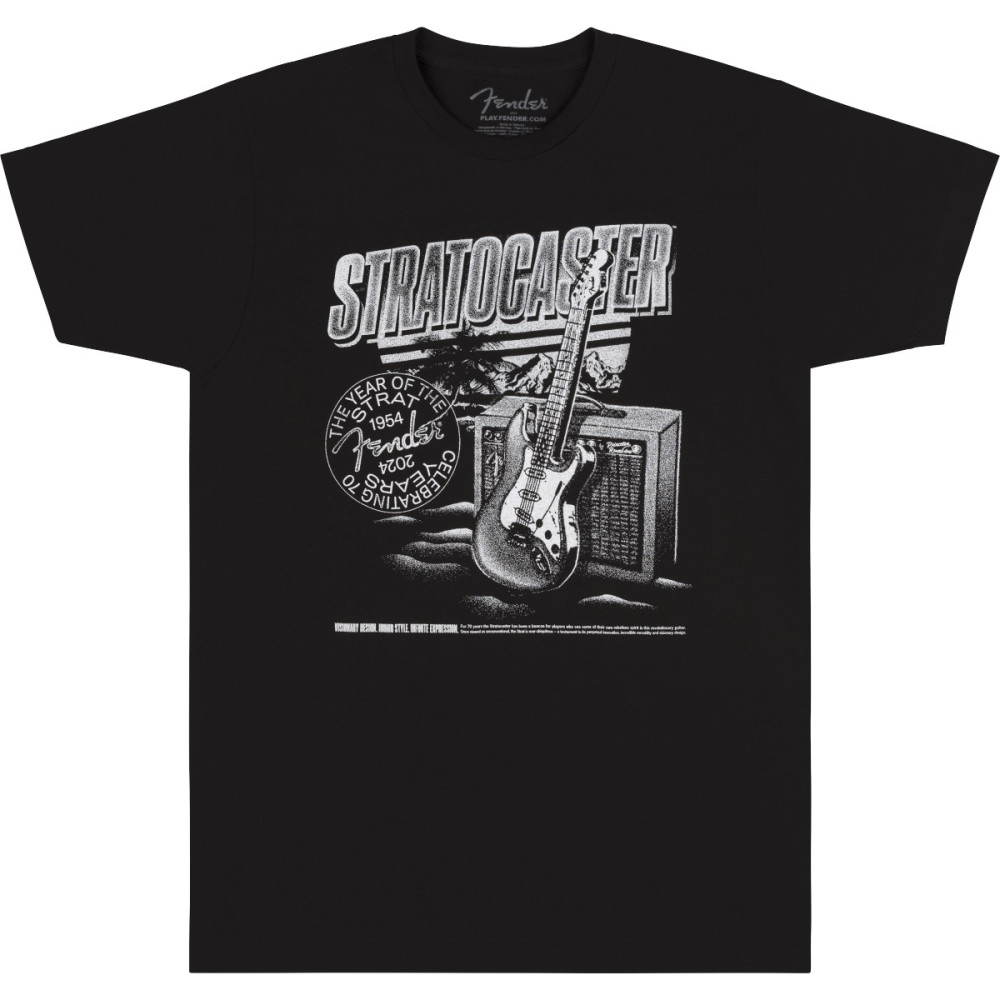 T-shirt Fender 9101292697 Stratocaster 70th Anniversary, Tee, Black, XL