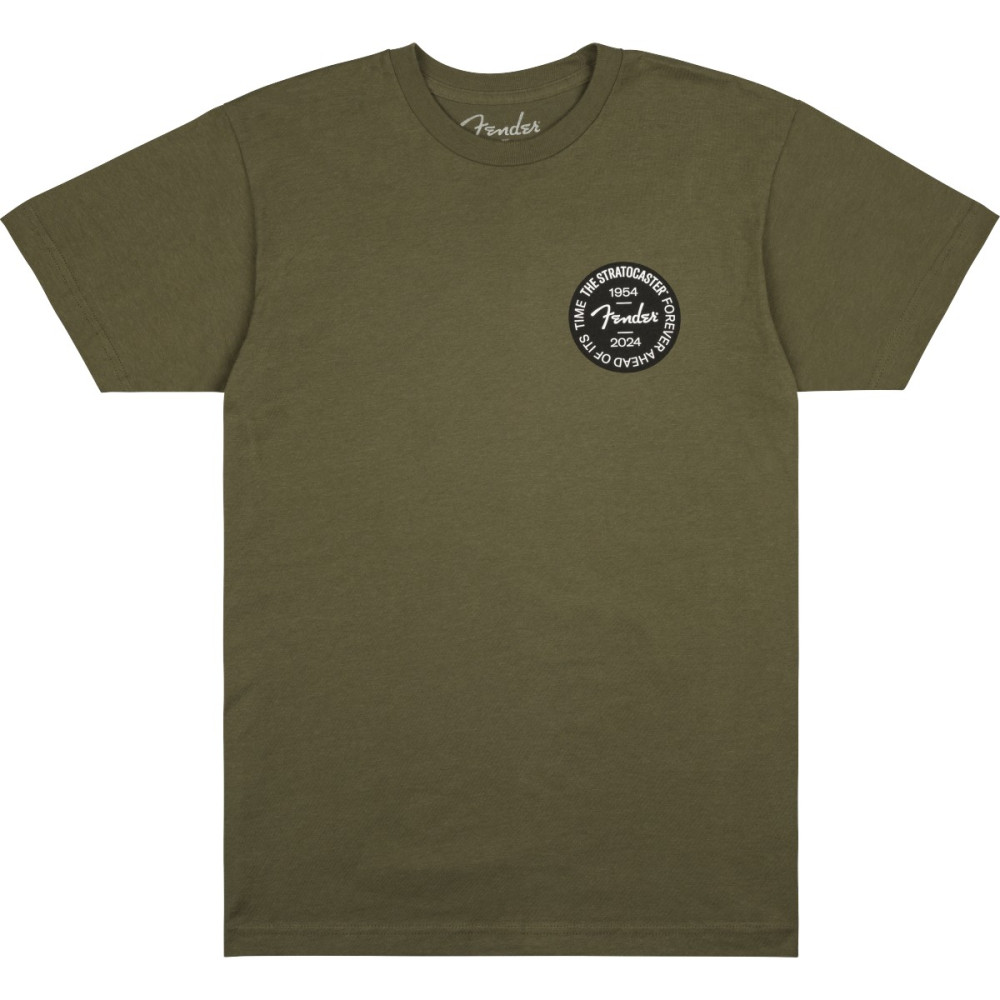 T-shirt Fender 9101293497 Stratocaster 70th Anniversary Badge Tee, Olive, M