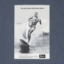 T-shirt Fender 9194122506 Vintage Ad Surfer Tee, Ocean, L