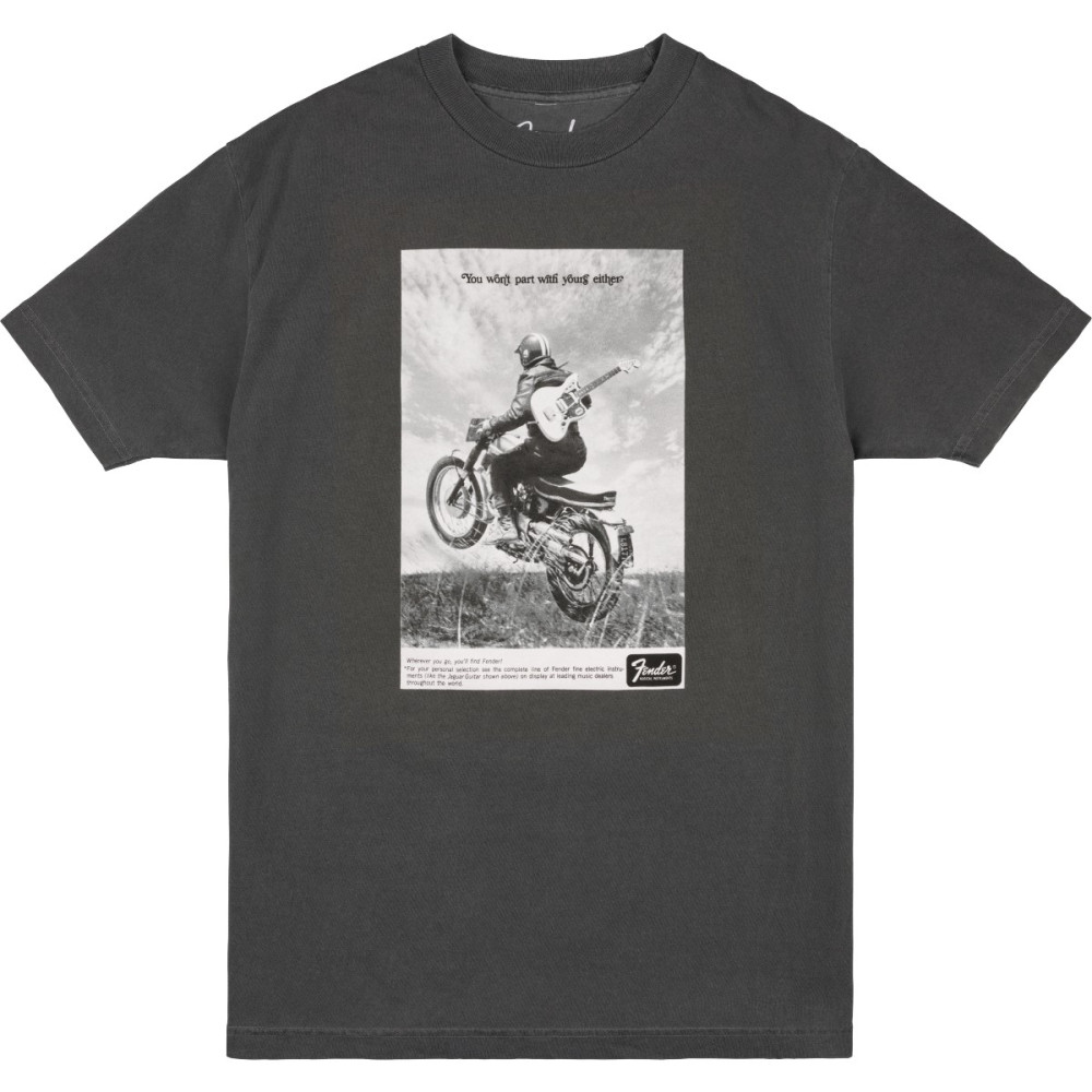 T-shirt Fender 9194132506 Vintage Ad Biker Tee, Graphite, L