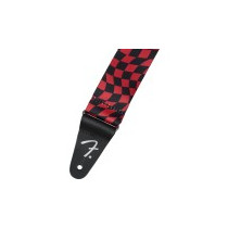 Tracolla Fender Wavy Checkerboard Polyester Strap, Red 0990637209