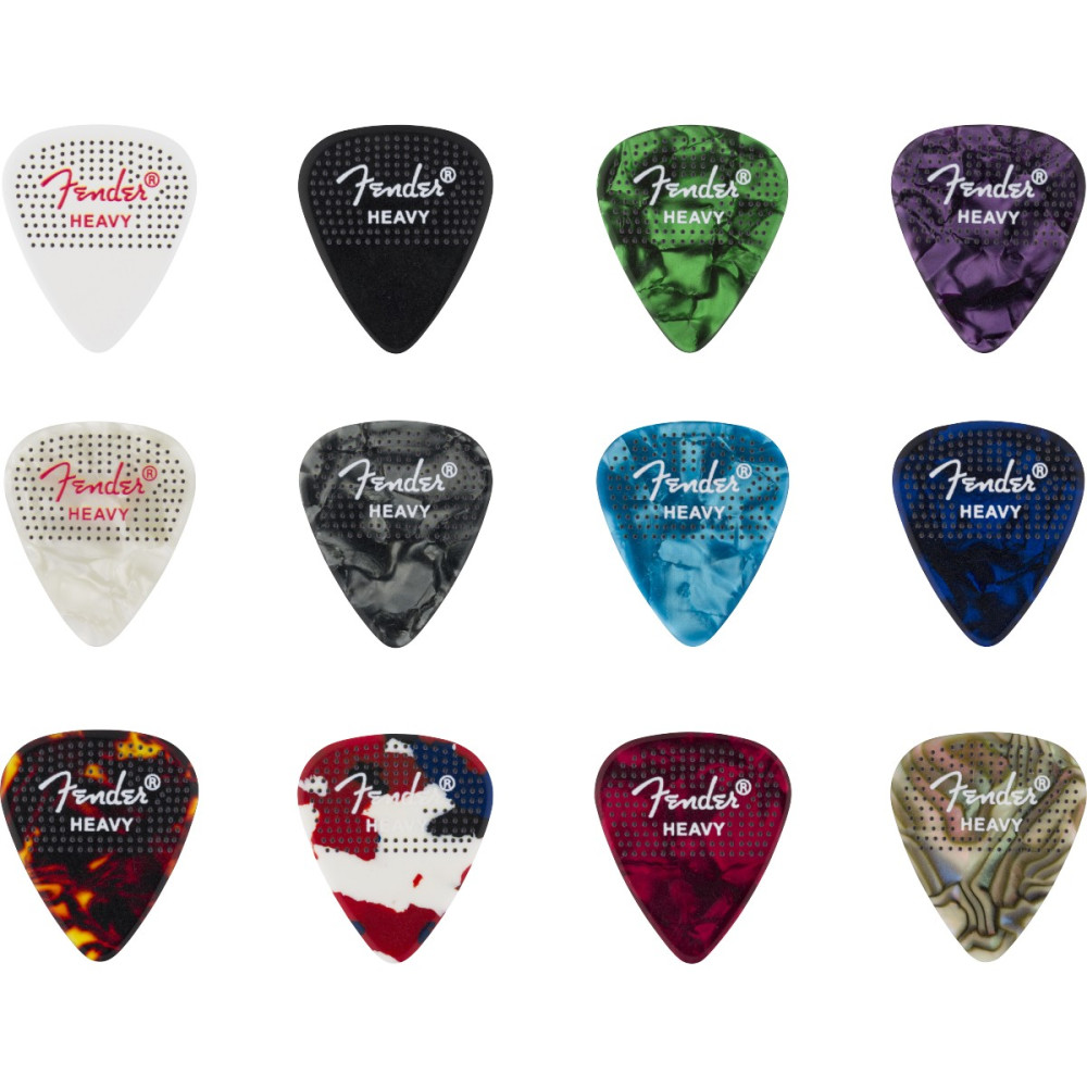 Plettri Fender 351 Dotted Celluloid Picks, 12-Pack, Heavy 1980200500