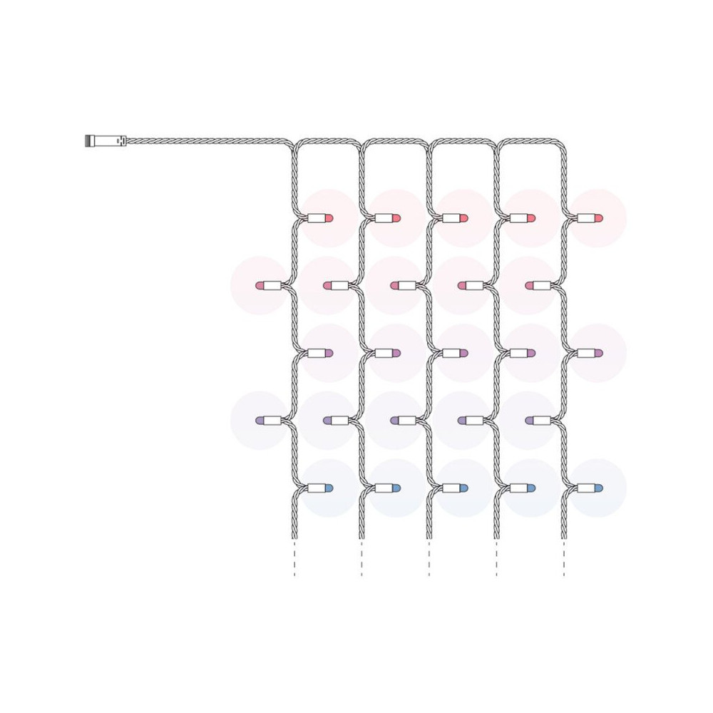 Capsule Curtain 5 x 50 RGB LED - clear