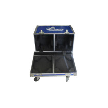 FLIGHT CASE SAGITTER CON RUOTE PER 2 TESTE MOBILI Dimensioni: L73xP55xH50cm Col. Blu - Usato