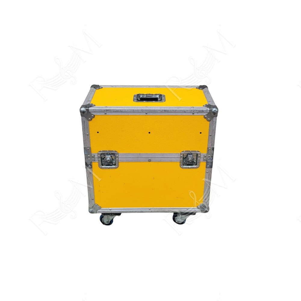 FLIGHT CASE CON RUOTE 63x31xH73cm DOPPIO SCOMPARTO E NEL COPERCHIO SUPERIORE - Usato