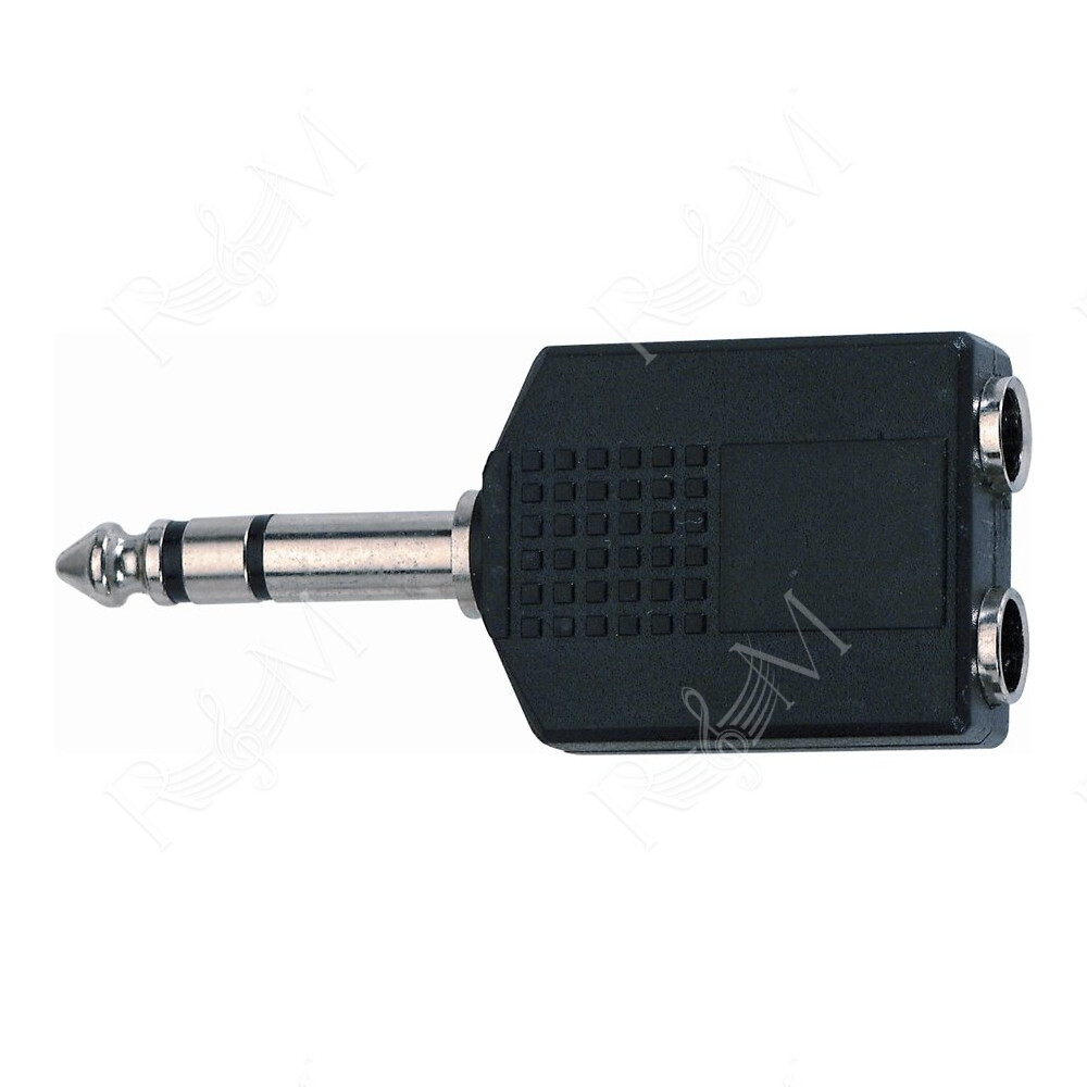 AD/76 Adattatore Jack TRS Stereo 6.3/2x Presa Jack TRS Stereo 6.3