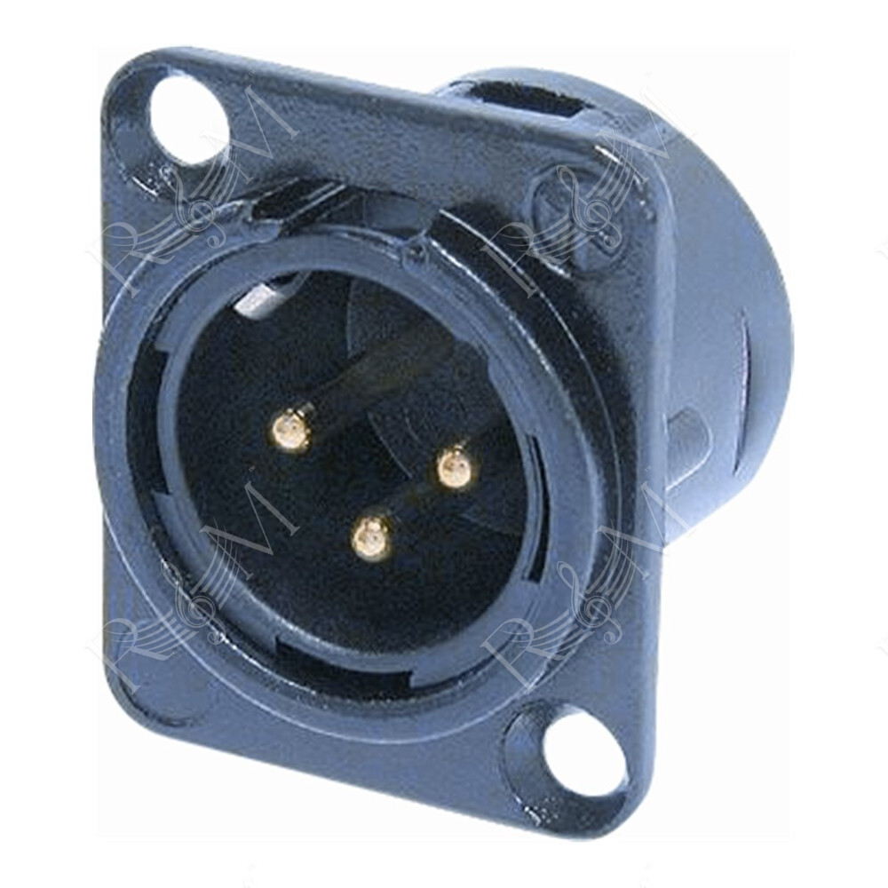 NC/353 GD XLR 3 poli maschio Neutrik (NC3MD-L-B-1)
